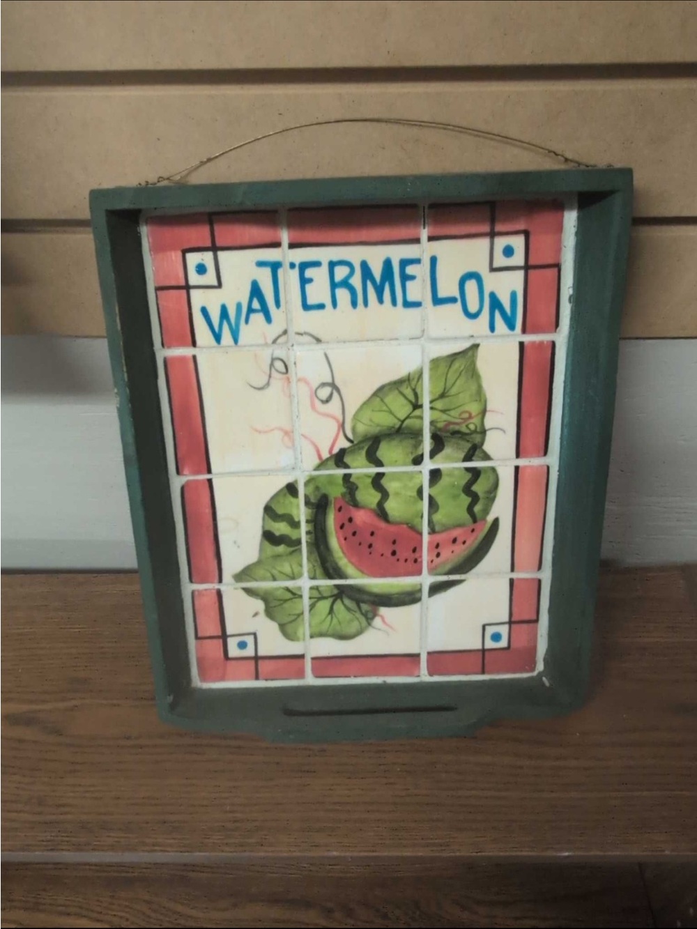 Watermelon Tile Wall Art - Green and Pink Home Wall Decor